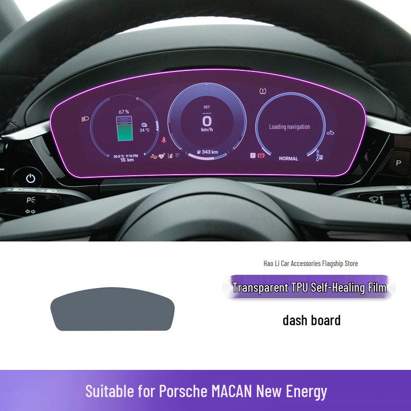 Dekorativní samolepky na řadicí páku a ochranná fólie pro interiér Porsche Macan 2024-2025