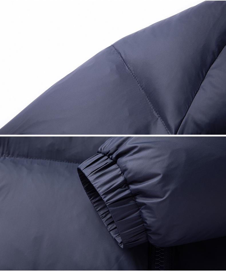 Winterjacke mit Kapuze für Herren: Dicker, warmer Freizeitmantel mit 90 % weißer Entendaune