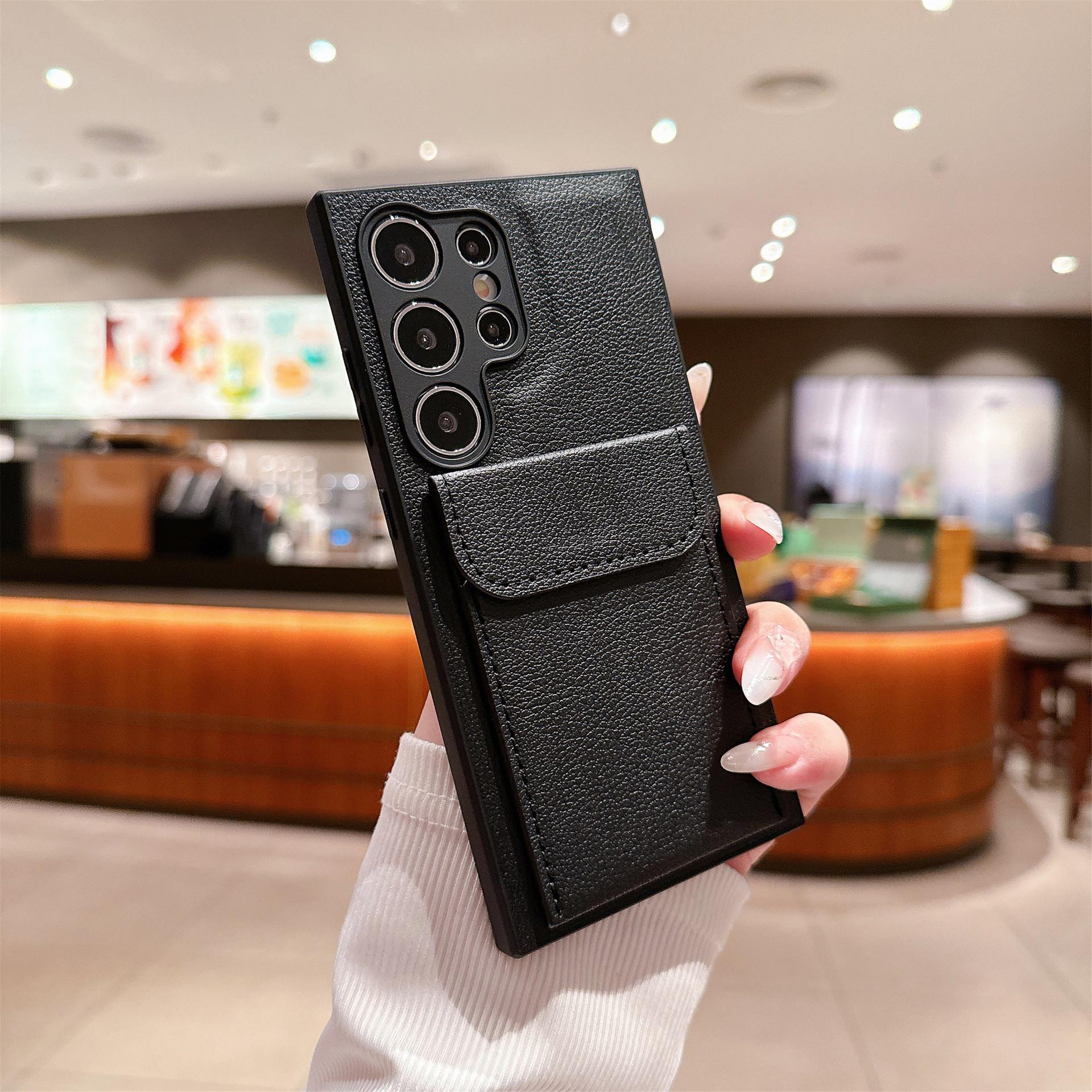 

Lychee Leather Pattern Suitable for Samsung Galaxy S25ultra Leather Mobile Phone Case S24plus Card Bag Holder Galaxy S21 PLUS