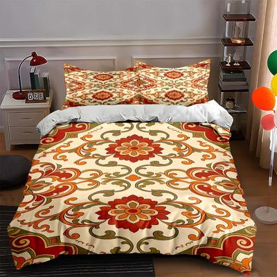 Floral, Symmetrical, Ornate. Bedding Duvet Cover Sets Duvet Covers Pillowcases Gifts (1 * Duvet Cover 2 * Pillowcases, Without Duvet Insert)