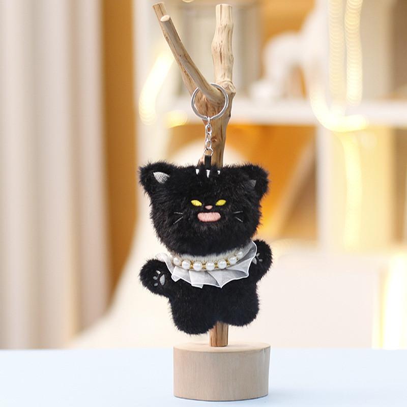 Cute Cat Plush Toy With Funny Animal Keychain Stuffed Animal For Gifts Kids