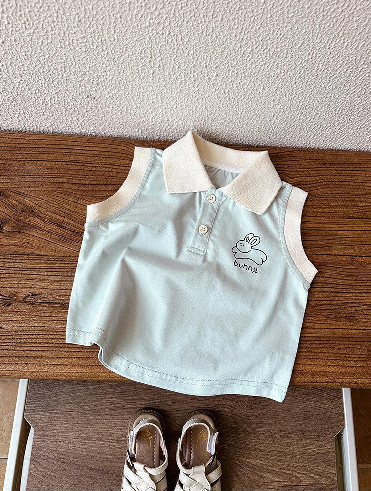 Girls' Cute Sleeveless Polo Shirt & Shorts Set 2026 - Casual Two-Piece for Kids