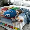 1PC M&M's Custom Name Patterned Flannel Blanket Suitable For All Seasons for Home Decor Warmth and Comfort Gifts Holiday Present