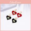 Trendy Autumn 2021 Heartinspired Earrings In Red Or Black For Stylish Gifting