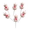 5pcs/set Pink Brown Cartoon Little Bear Shaped Candle Birthday Holiday Couple Party Cake Decoration