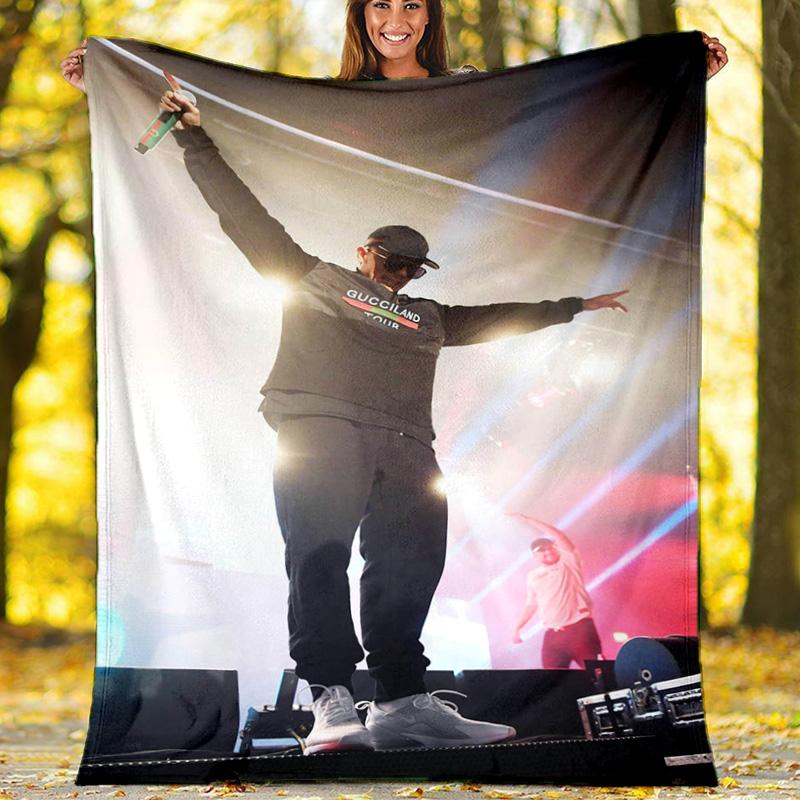 Hip Hop Boy Band Germany Flag Flannel Fleece Blanket, Soft Warm Throw Blanket for Sofa, Rap Music Lover Gift 80cm x 120cm