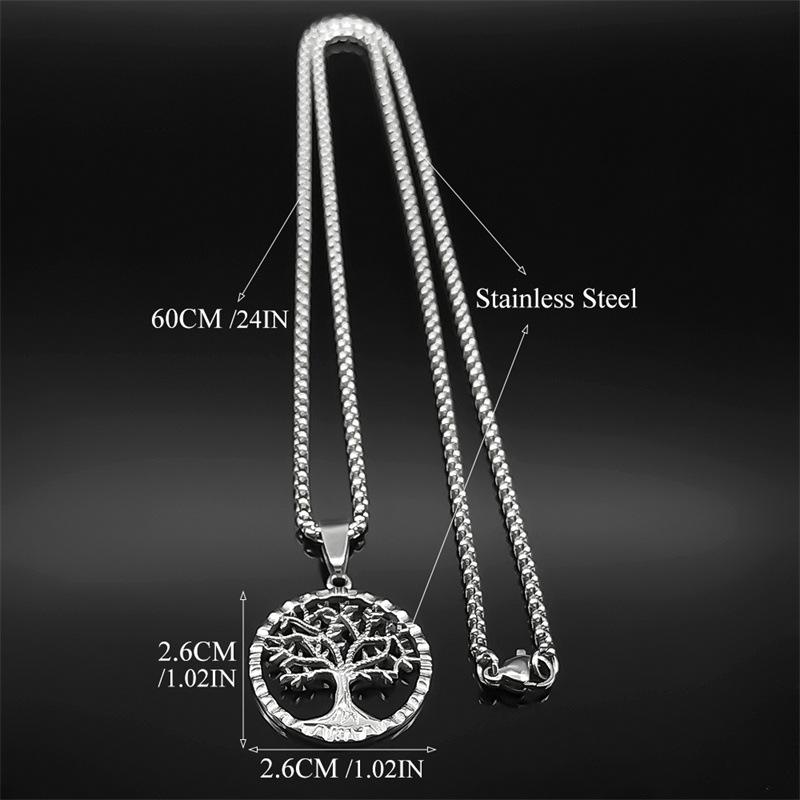 Vintage Hip Hop Style Tree of Life Titanium Steel Men's Pendant Necklace
