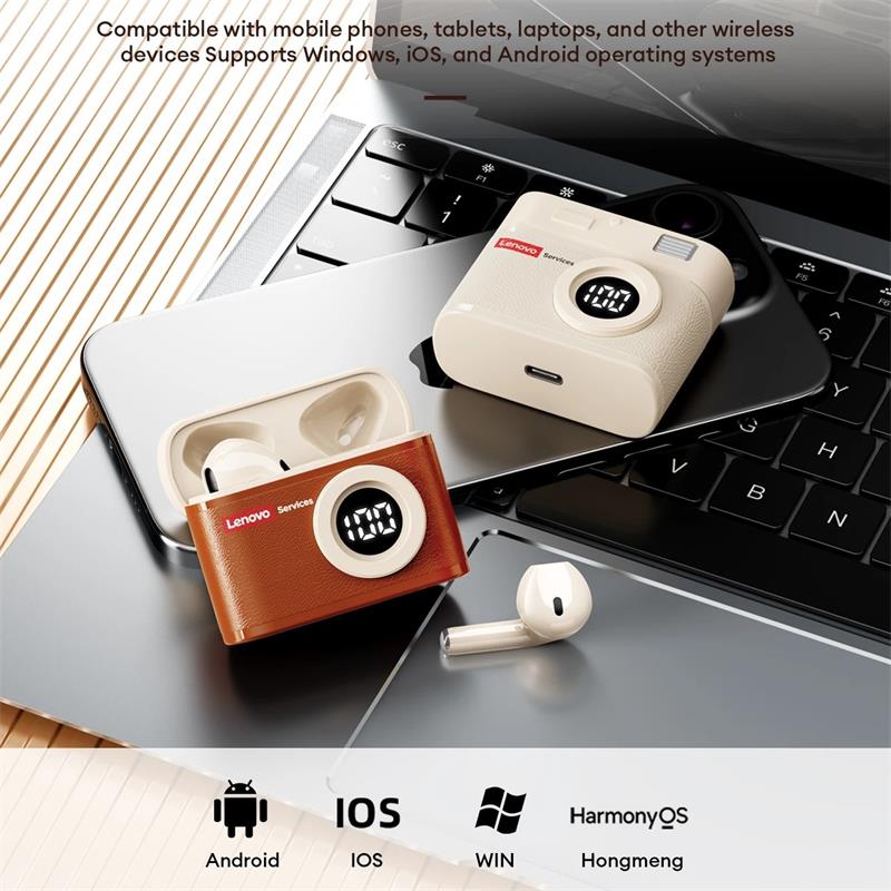 Nová bezdrátová Bluetooth 6.0 sluchátka Lenovo LE218 TWS Stereo ENC potlačení hluku Subwoofer Sportovní Herní Hudební Headset Nízká latence HD hovory s mikrofonem