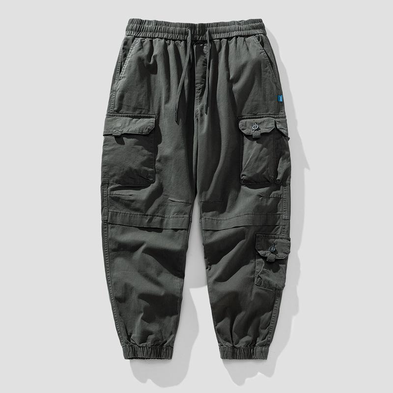 Men's overalls casual loose trendy pants men's outdoor sports trousers high street men's trousers blue clothes men's clothing