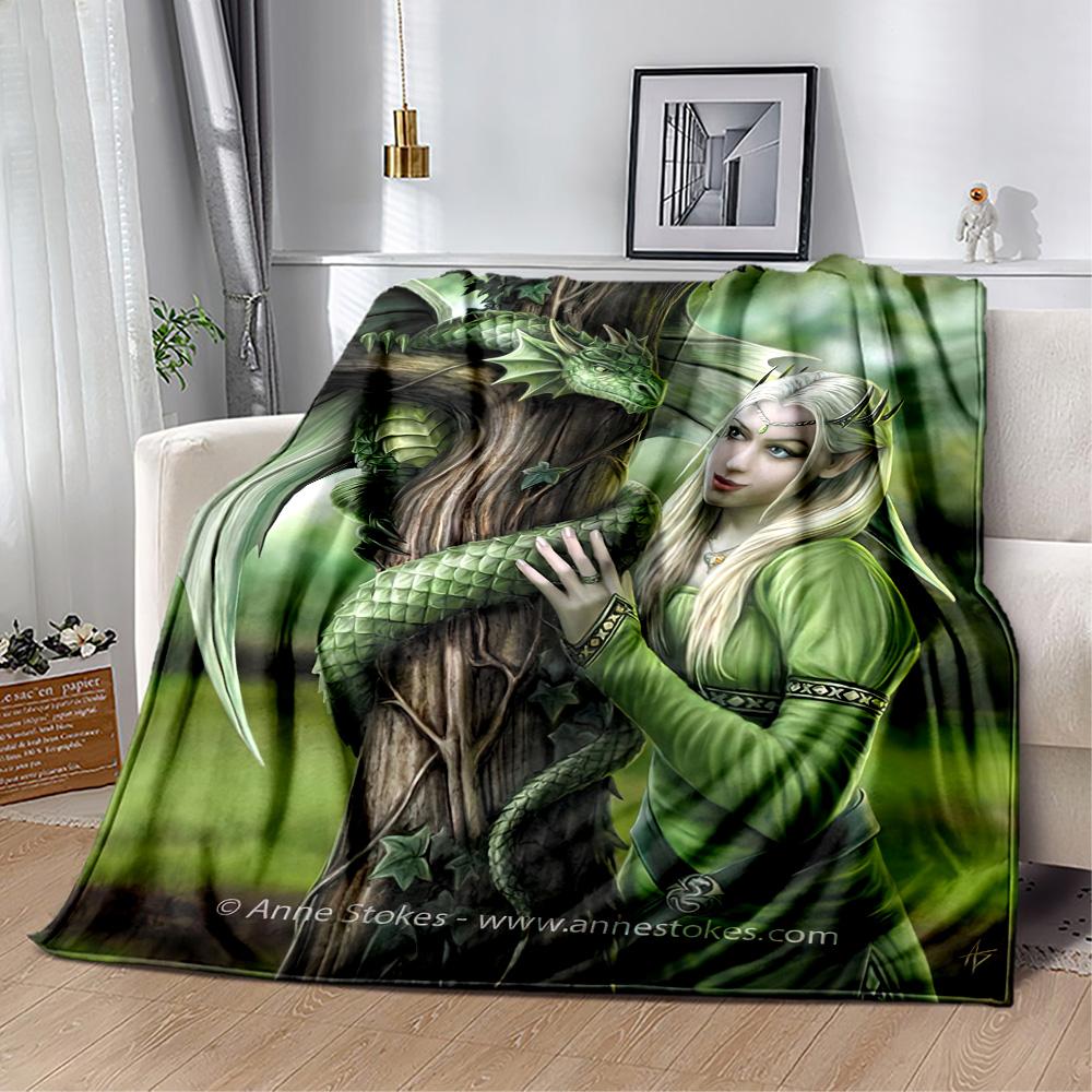 Gothic Style Blanket Soft Warm Cozy Perfect for Seaside Office Chair Four Seasons Universal Playful Design Best Holiday Gift for Friends Family