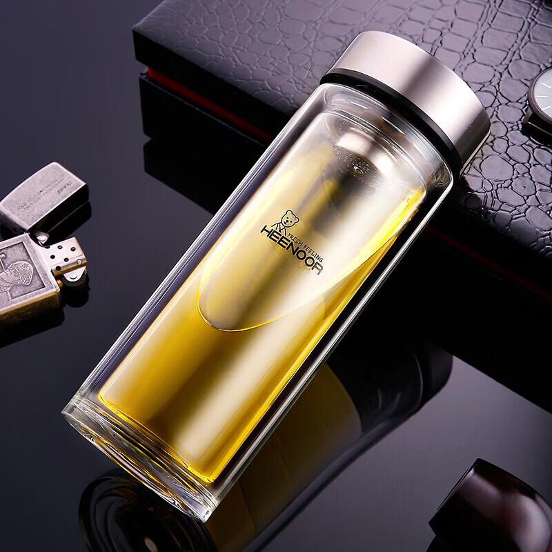 

HEENOOR Portable Double-Wall Glass Tea Infuser Bottle XN-6738