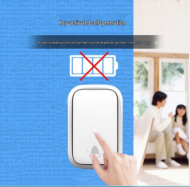 Wireless Waterproof Self-Powered Smart Doorbell - Battery-Free Long-Range Remote Control for Home