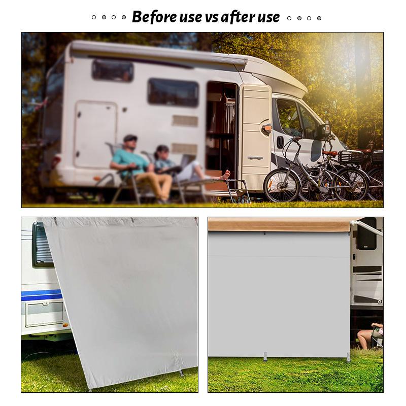 RV Caravan Sunshade Sunshade Mesh with Plastic Loop Storage Bag Floor Nails Nylon Rope Waterproof Durable Simple Version 4x1.95m