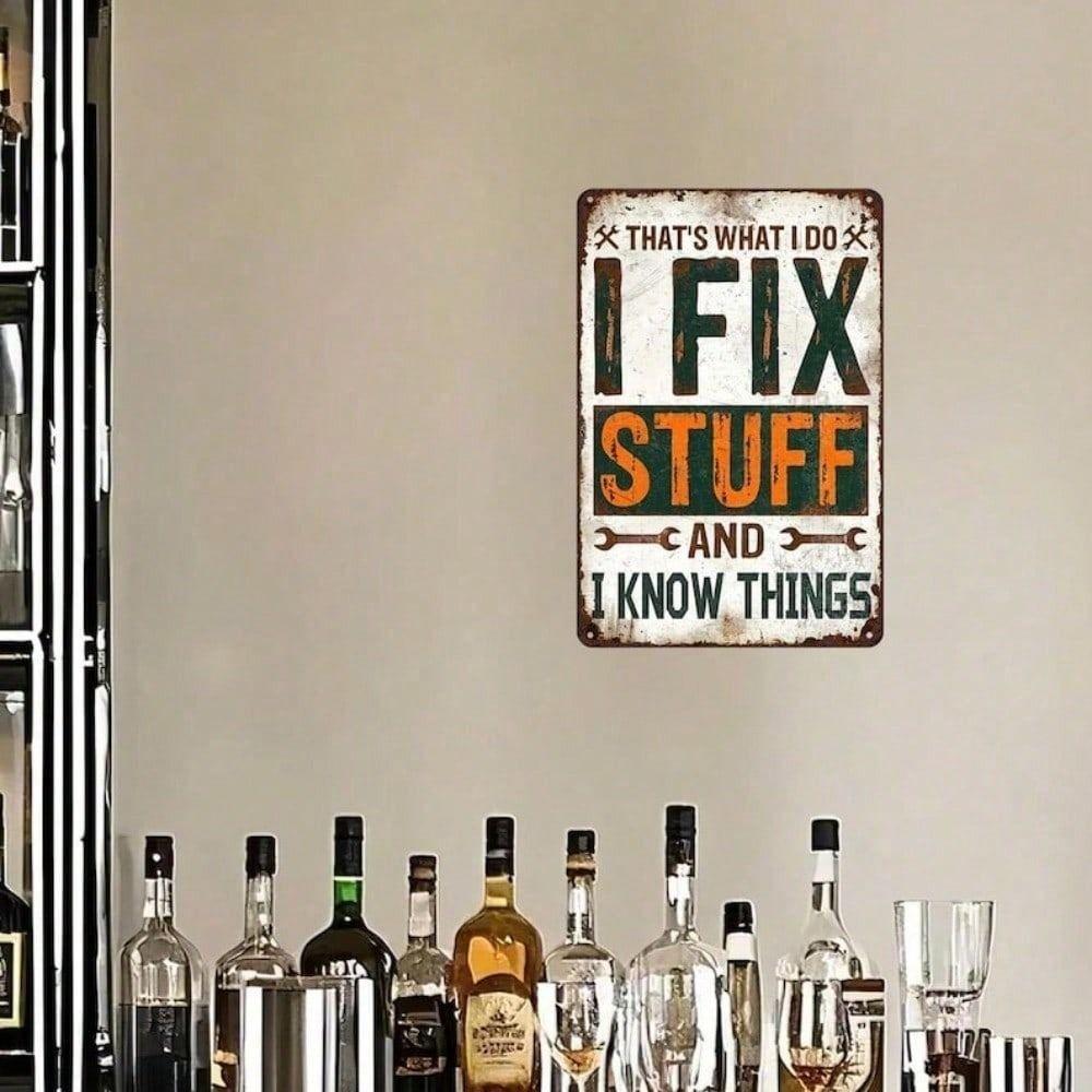Vintage Metal Poster Wall Art, Funny Garage Sign for Men