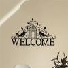 Welcome Sign Metal Sculpture Wall Decors Bird Hanging Pendants  for Livingrooms