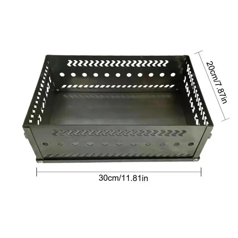 Charcoal Fire Box Foldable Sauna Stone Holder Heat-resistant Wood Stove Accessories For Sauna Hiking Fishing Cooking Barbecue