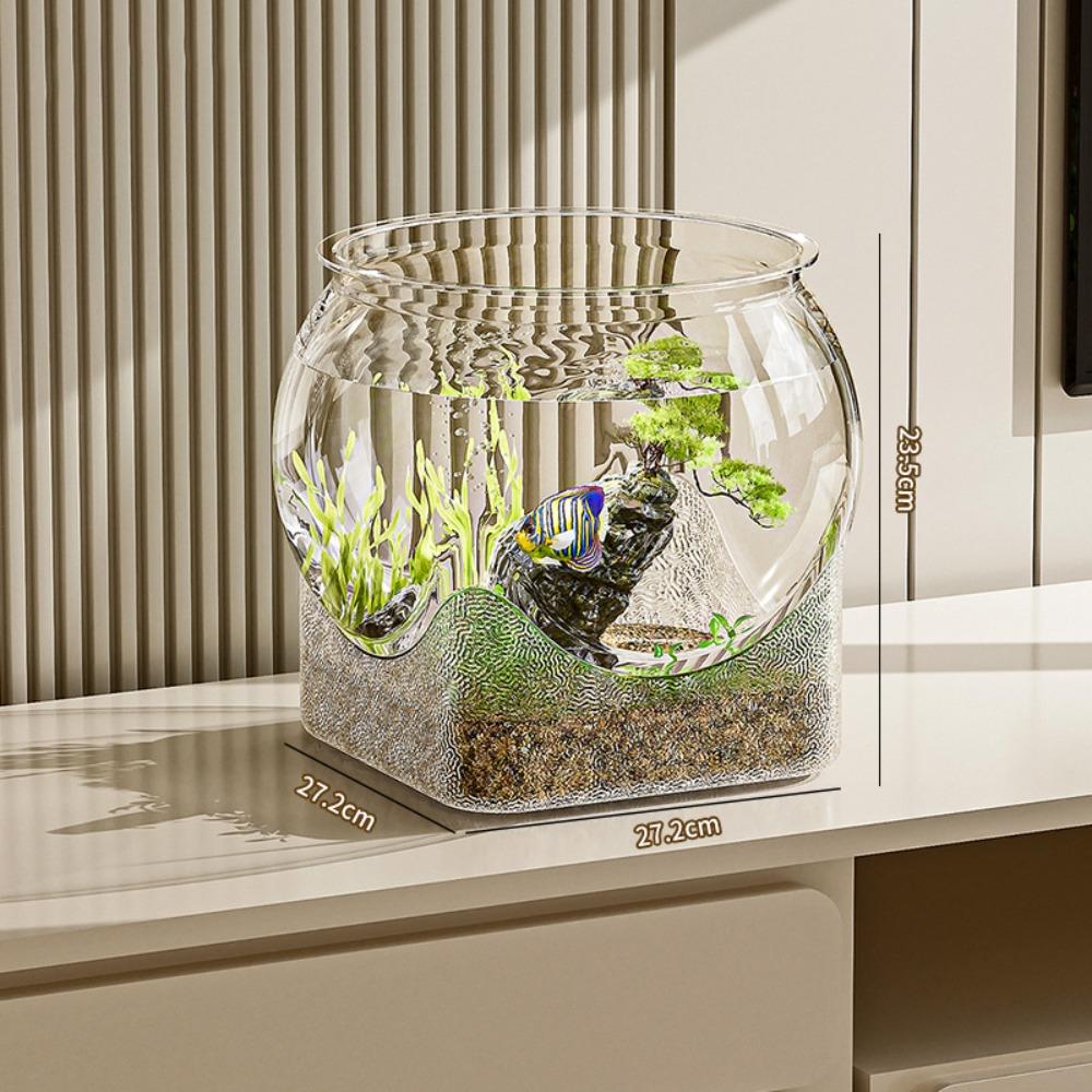 Round Desktop Aquarium Resistant Falling Ornamental Fish Decor 2025 Fish Tank