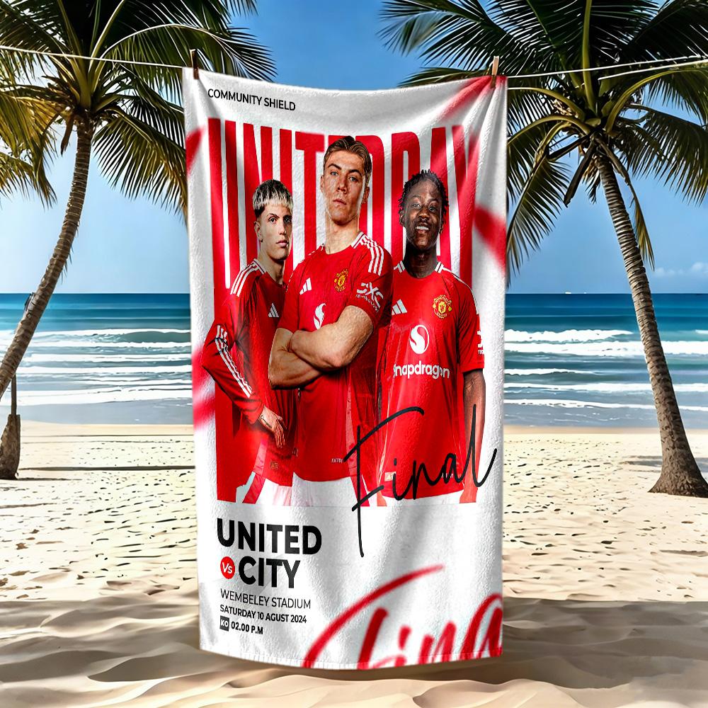 Manchester Beach Towel Quickdry Soft Microfiber Comfortable Lightweight Suitable For Swimming Gym Camping Yoga Vacation