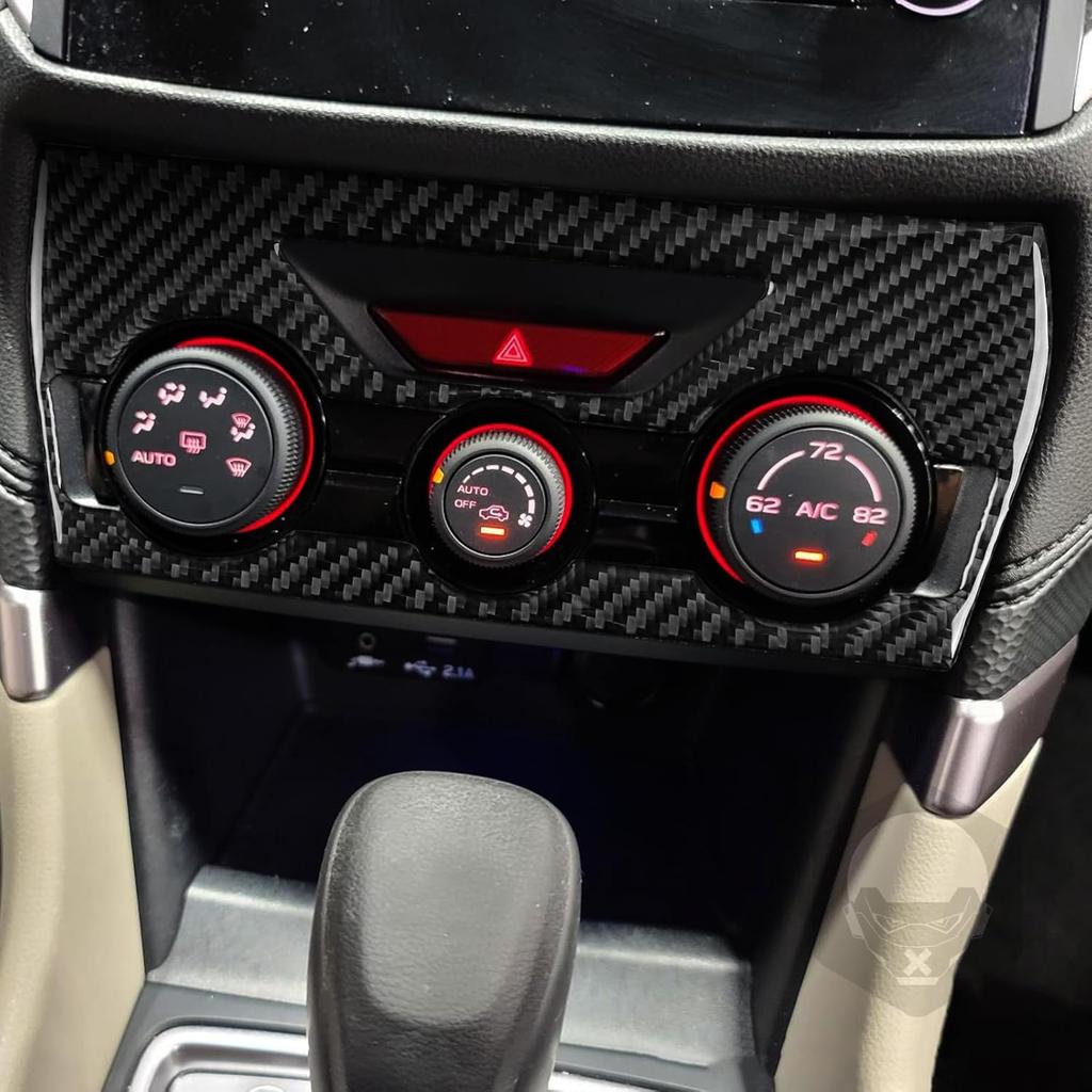 NVCNX Real Premium Carbon Fiber for Subaru Forester Accessories 2019-2024 2020 2021 2022 2023 Car Dash AC Climate Control Panel Cover Interior Trim