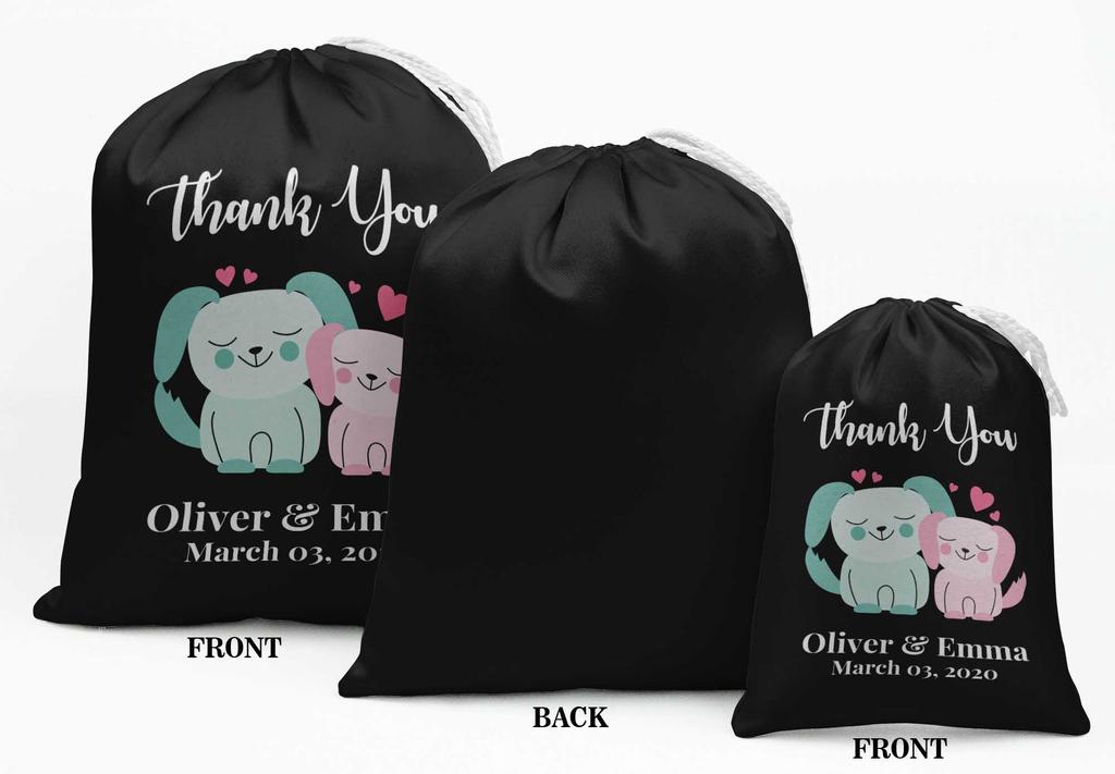 Darling Souvenir Schwarz Dankeschön-Geschenktüten für Hochzeiten, Party-Zubehör, Geschenkbeutel, Süßigkeitentüten, 15 Stück