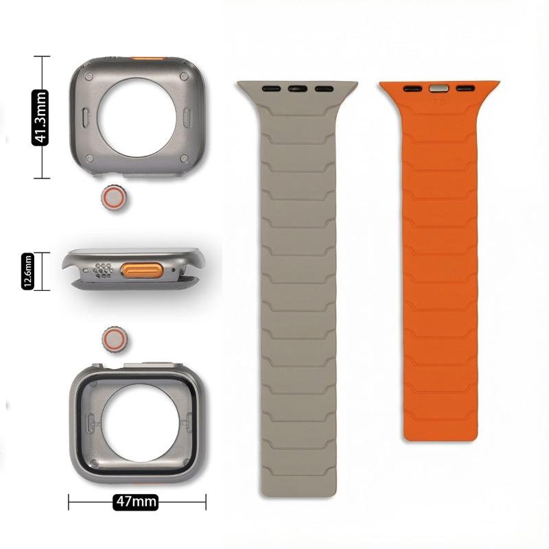 Case+Band For Apple Watch 41 40 44 45 42 46mm Magnetic Strap Screen Protector For Iwatch Series 11 10 987 SE 654 Change To Ultra
