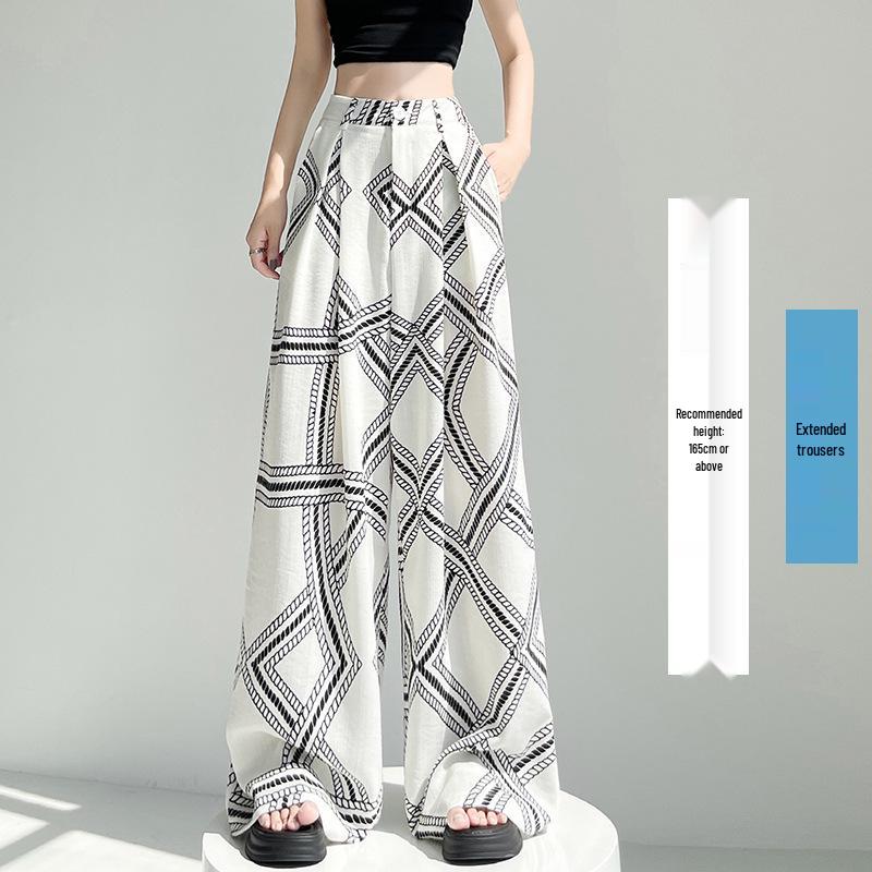 Women s 2026 Summer Retro Slim Fit High Waist Cotton Trousers 2XL