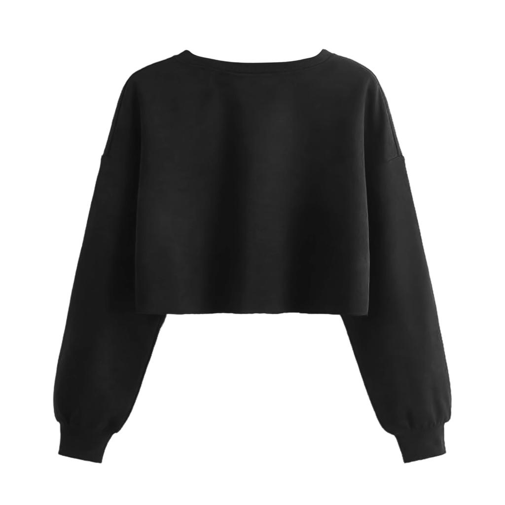 Women's Fashion Halloween Printed Navel-Exposed Long Sleeve Pullover Sweatshirt