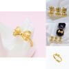 Elegant Gold Plated Brass Open Bow Ring Adjustable Minimalist Women's Fashion Jewelry