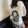 Original Design Girl Handbag Bag Simple New Shoulder Bag High Value Cute Versatile Plaid Messenger Women's Bag