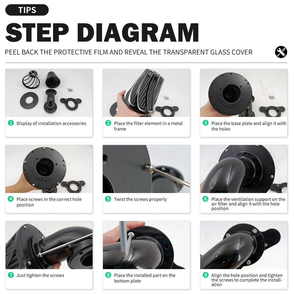 Motorcycle Air Cleaner CNC Intake Air Filter For Harley Softail Breakout Fat Boy FXLR FL Touring Glide Road King Sportster Dyna
