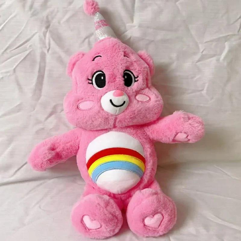 Anime Cartoon Care Bears Kawaii Birthday Plush Toy Japanese New Rainbow Bear Plush Doll Bedroom Pillow Ornament Doll Gift 45cm