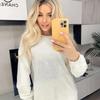 Autumn Winter Fashionable Personalized Trendy Chic Hot Diamond Thickened Round Neck Sweatshirt Outer Casual Top