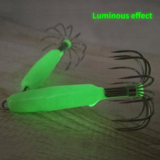 Metallischer Tintenfischköder Stark Gute Zähigkeit 12 Haken Tintenfischhaken zum Angeln