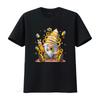 Women S T Shirt Bee Sunflower With Funny Hippie Gnome For Flower Print Casual Summer  Tops Black X Large Vintage Washed