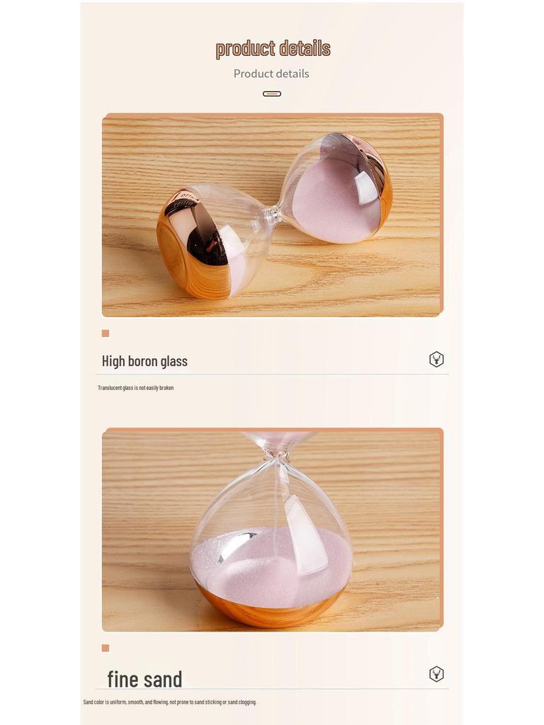 Modern Minimalist 10-Minute Transparent Hourglass Timer Ornament
