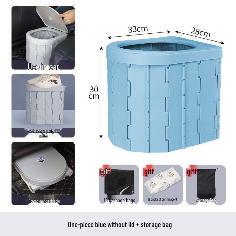Portable Odor-Proof Folding Toilet for Vehicle, Camping, and Outdoor Emergencies