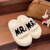 Popular Internet Celebrity Fluffy Slippers Women's Autumn and Winter Velvet Outer Wear Letters Foreign Style 2025 New Xiaoxiangfeng Warm Cotton Mop