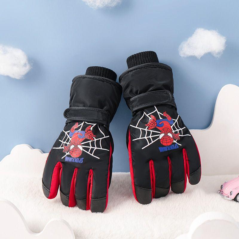 Spider-Man Winter Kinderhandschuhe Fleecegefüttert Warm Kinder Skihandschuhe Winddicht Kälteschutz Fahrradhandschuhe Kinder Geschenk Marvel