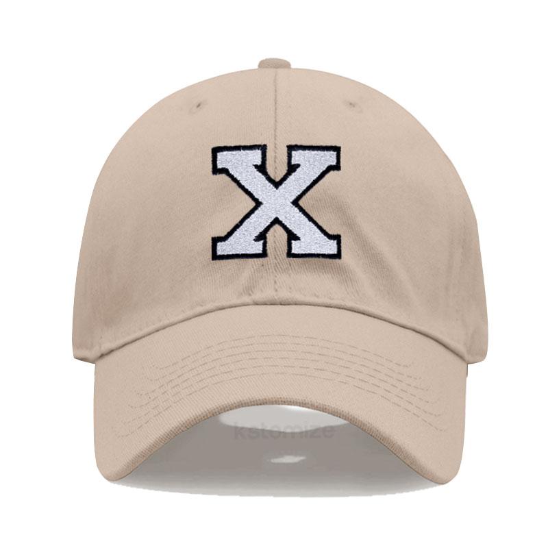 Initial Letter A-Z Embroidered Khaki Baseball Cap for Women Men Fashion Adjustable Soft Cotton Dad Hat Unisex Classic Golf Caps