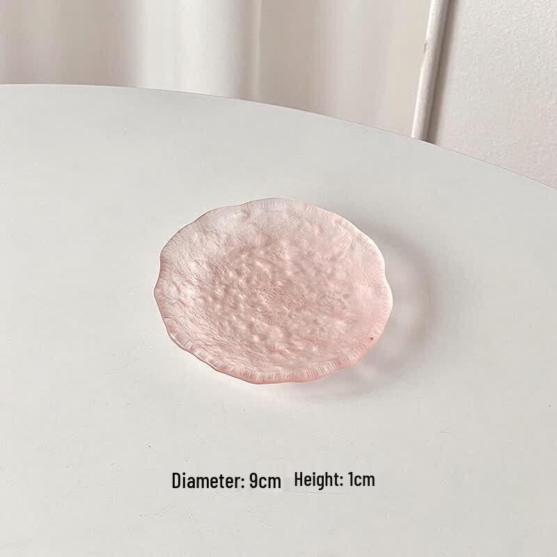 Irregular Glacier Glass Dessert Plate