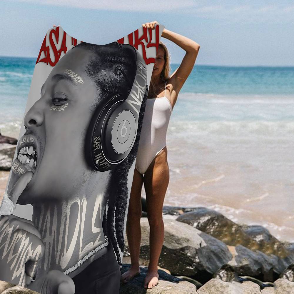 

Rapper Music Album Asap Rap Rocky Microfiber Beach Towel Absorbent Quick Dry Soft Yoga Swimming Resort Mountain Climbing Towel W30*H60(CM)
