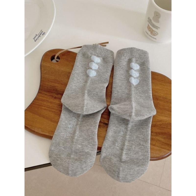 Lady Spring and Autumn Heel Heart To Heart Sweet Wind Show Thin Tube Stack Socks