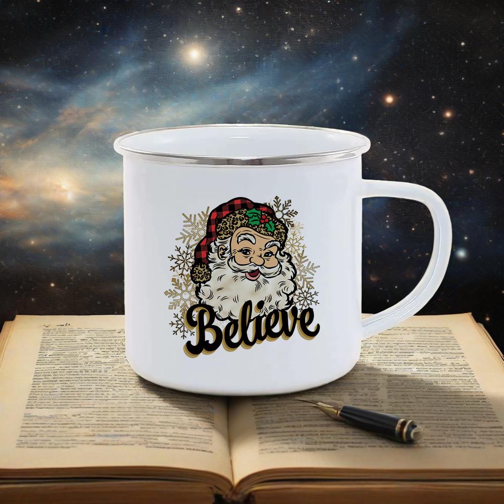 Merry Christmas Mug Festival Gift Coffee Mugs Santa Pattern Breakfast Cup Red Green Series Cola Milk Cups for Home Party BBQ Bar