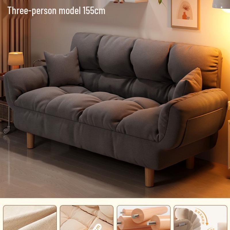 Compact Folding Sleep Sofa for Small Apartments - Double Bed and Reclining Backrest for Bedroom or Rental Homes