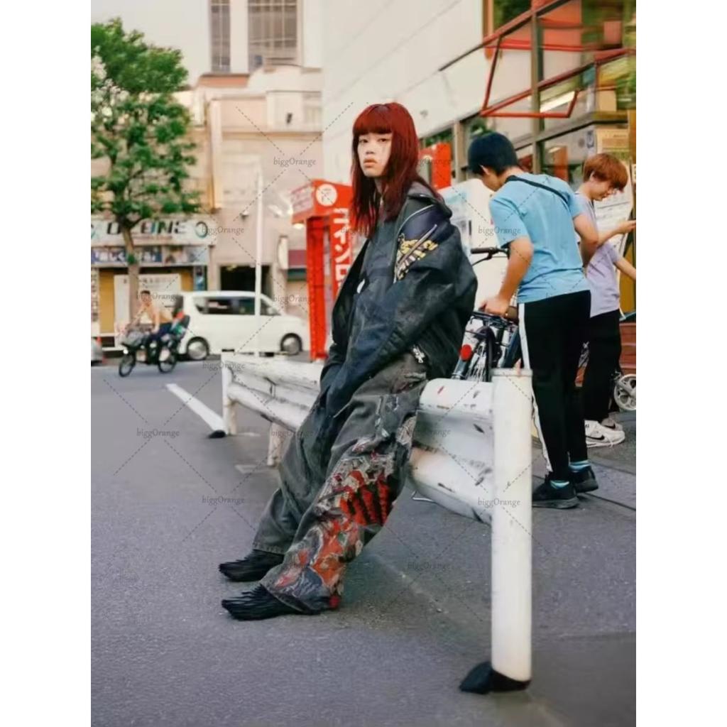 DRIPX Y2K High Street Retro Hip-hop Punk Heren Wijde Jeans American Goth Harajuku Hoge Taille Jeans Gepersonaliseerde Casual Losse Broeken