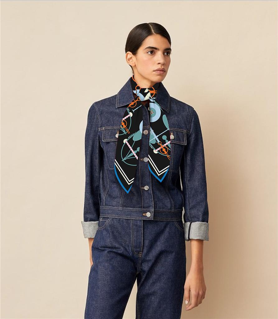 Silk Scarf Women Belt Chain Print Square Scarves Head Echarpes Silk Foulards Femme Wraps Beach Shawl Bandana Lady Hijabs 90CM