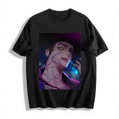 Dark Style Evil Charm Heterochromia Man Print Trendy T-shirt Niche Subculture Unisex Top Pure Cotton T-shirt