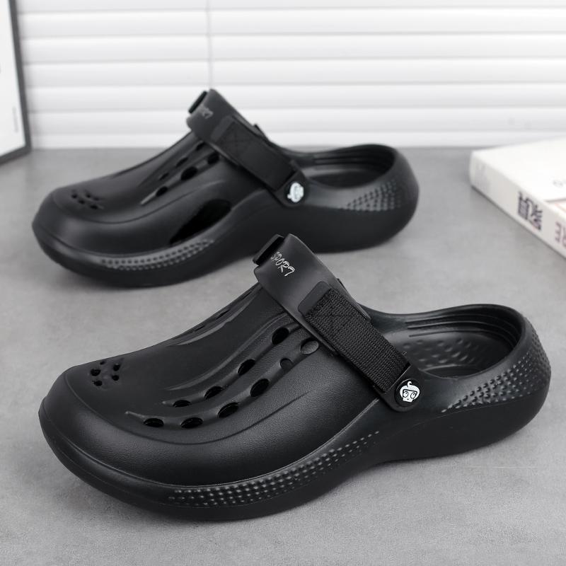 

Модные классические летние клоги мужские тапочки дышащие садовые туфли уличные удобные пляжные тапочки домашние тапочки противоскользящие тапочки 40-41 чёрный
