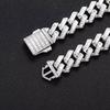 Hip Hop Jewelry 16mm Wide Iced Out Baguette Zircon Rhombus Prong Cuban Link Chain Bracelet for Men