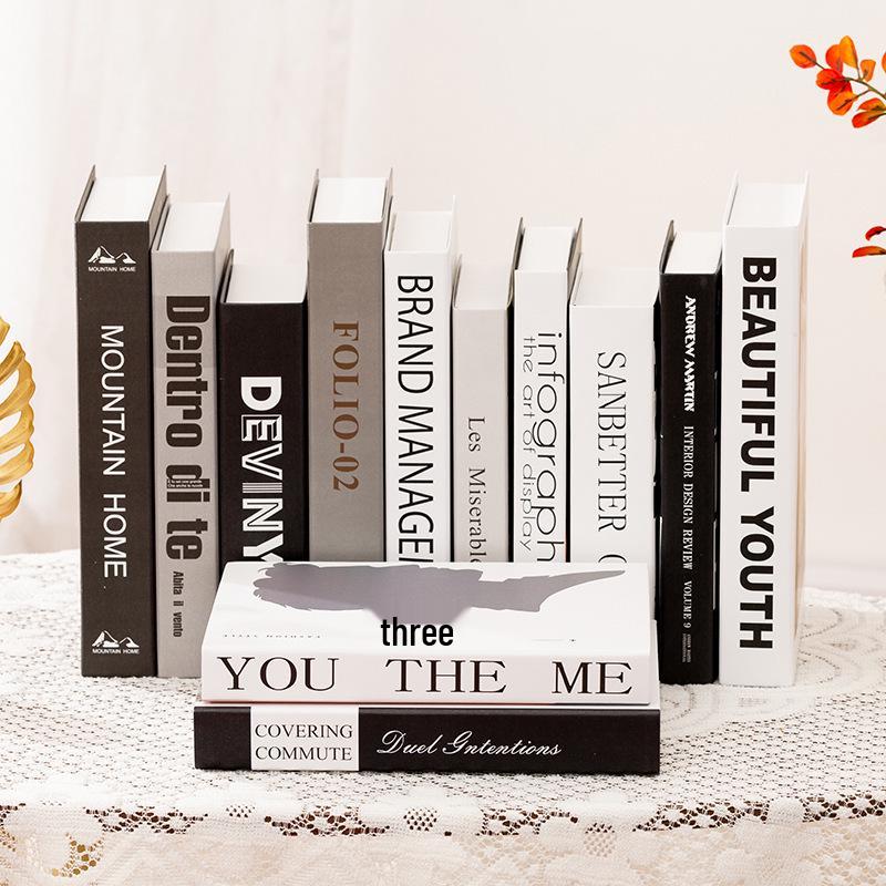 Luxury Decorative Fake Books: English Book Models for Photography and Home Decor